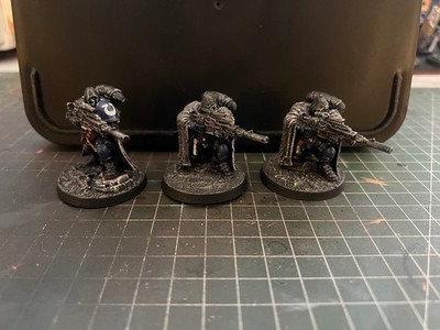 3 Eliminatoren, Primaris, Space Marines, Ultramarines, bemalt, Warhammer 40K, GW