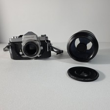Nikon Nikkormat FT Film Camera Silver with Half Case Accura 500mm Lens