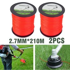 2X 2.7mm*210m Round Nylon Trimmer Strimmer Line Brushcutter Cord Wire Heavy Duty 0.05 per metre