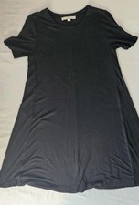 LOFT Soft Swing T-Shirt Dress Black Short Sleeve Comfort Everyday Stretch   SP