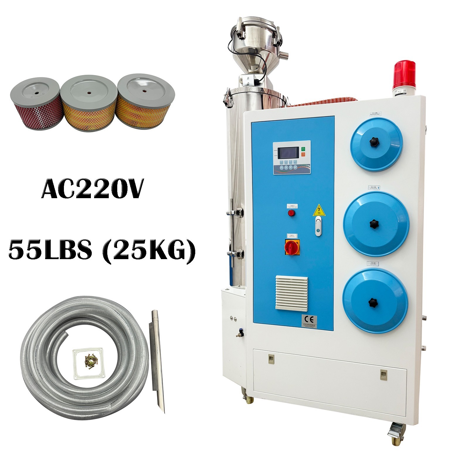 220V Industrial Plastic Drying Dehumidifier 3-in-1 Integrated 3-Phase 55LBS/25Kg