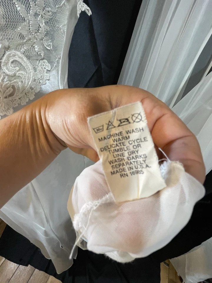 De Colección Blanco Satén y Gasa Peignoir Set Líquido Satén Camisón Flutter Transparente Foto 4 de 4