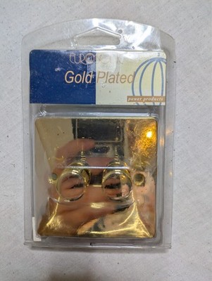 Eurosonic vergoldeter Doppellichtschalter - neu versiegelt - Vintage Messing Stil