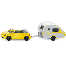 Siku 1628 VW Beetle with Trailer Caravan Toy Model Car