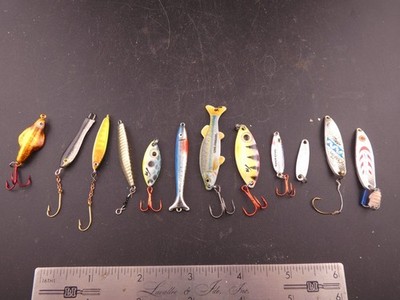 12 Ice Fishing Lures Casting Spoons Jigs Jigging PK MEPPS LIVE FORAGE CHAIN JIG