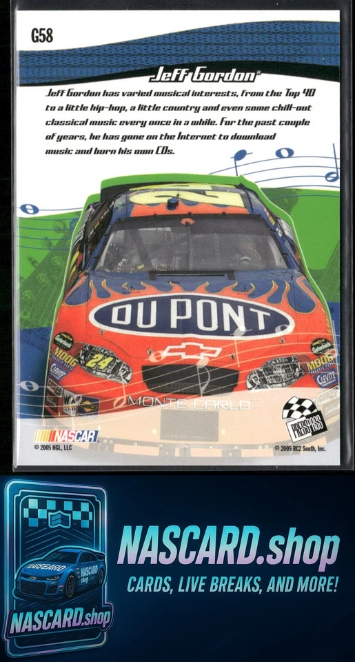 2005 Press Pass Optima #G58 Jeff Gordon Gold #24/100 - Image 2 of 2