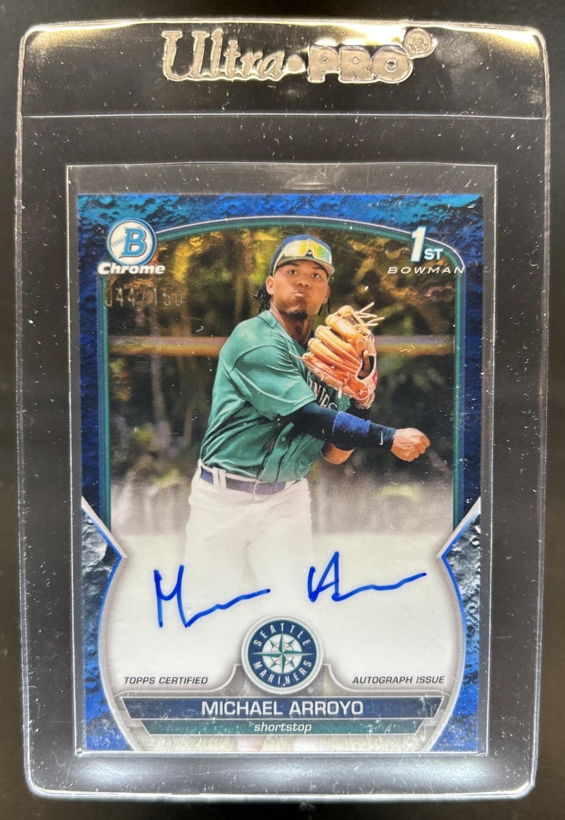 2023 Bowman Michael Arroyo Chrome Auto Blue Lunar Crater Refractor 1st #/150