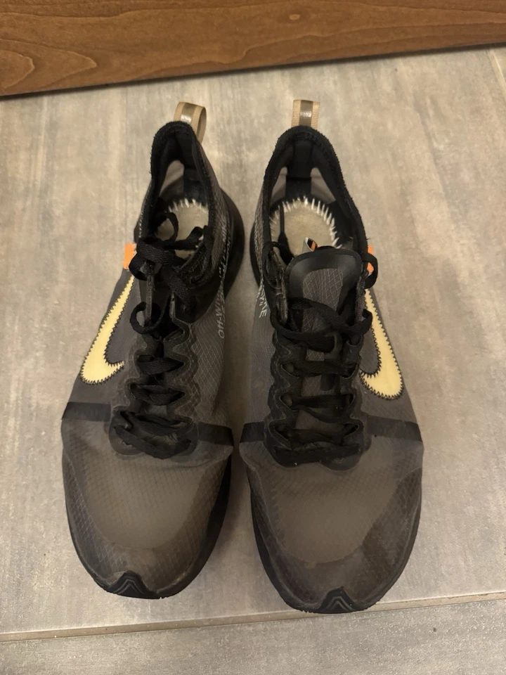 Nike Off White Zoom Fly Black Size 8 Rare OG Virgil Kanye Air Max Travis Hype - Image 2 of 4