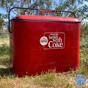Vintage Coca Cola Cooler with Bottle Opener & Tray - Very good Original cond.