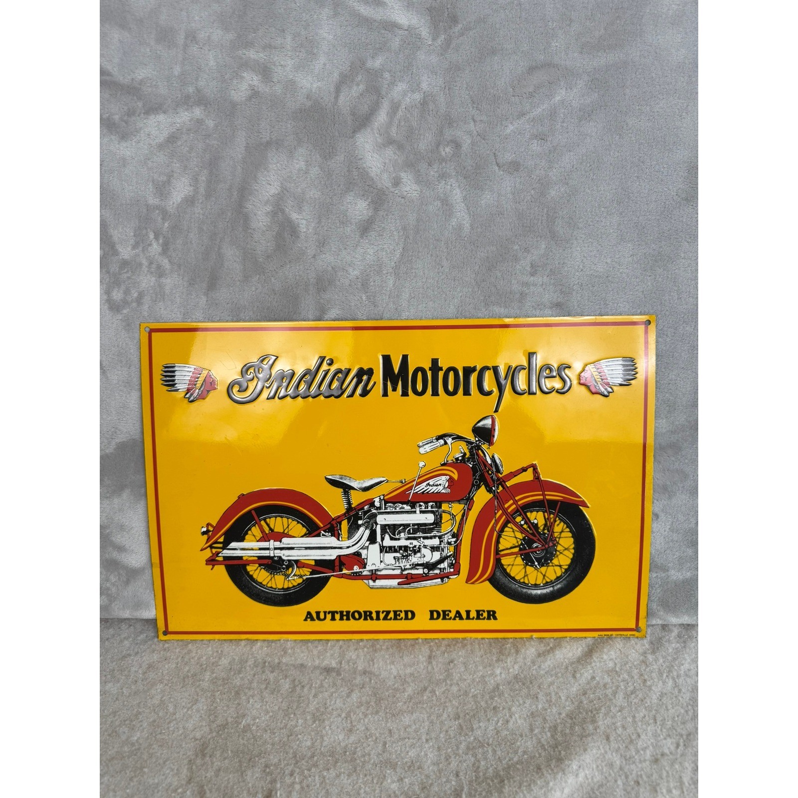 Indian Motorcycles Authorized Dealer Metal Sign Wall Decor Garage Man Cave