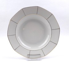 Art Deco Porzellan Victoria Schlaggenwald Boehmen 1930 Goldrand Suppenteller