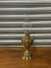 Antique Brass Victorian Oil Lamp With Glass Funnel - Home Decor
