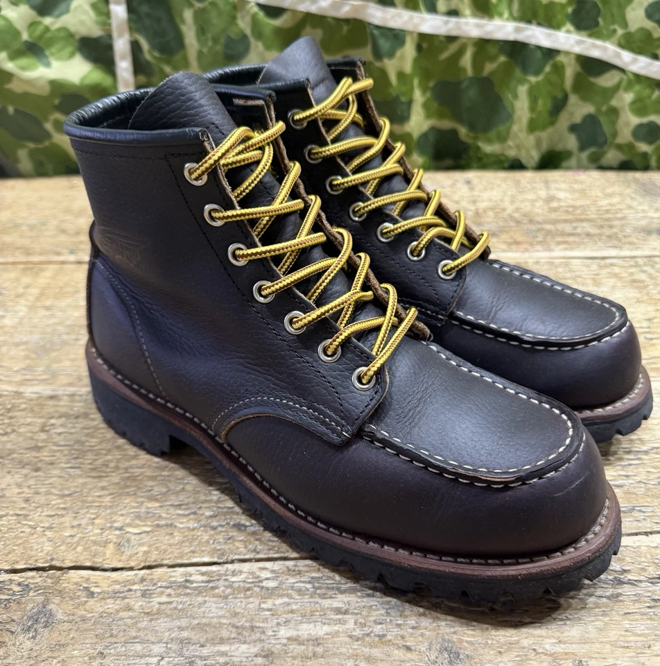 Red Wing 8146 Roughneck Moc Toe Brown Eu 41 USA 7,5 Uk 6,5 Made USA Workwear - Imagen 3 de 4