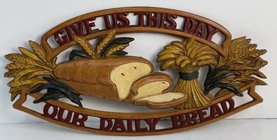 Vintage  Give Us This Day Our Daily Bread  by Sexton-Home Interior-Metal