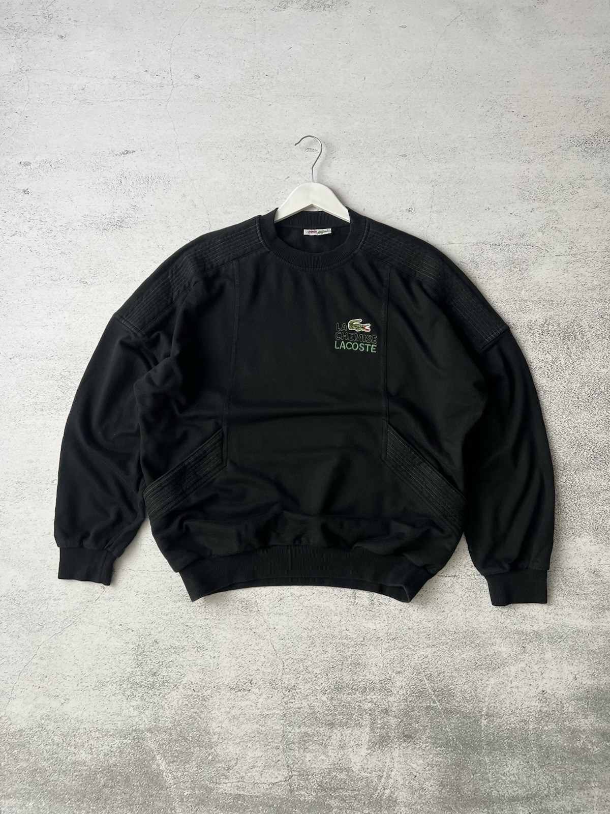 🐊 Y2K Lacoste Vintage Sweatshirt 🇫🇷 Made In France Black Size XL