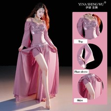 Belly Dance Costumes Set for BellyDancing HalfSleeves Top long Skirt 2Pcs Outfit