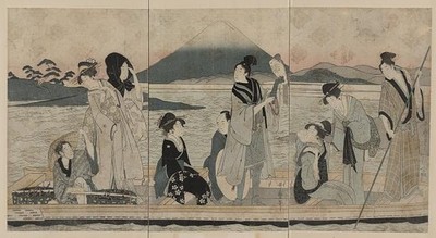 Ichi fuji ni taka san nasubi,Utamaro Kitagawa,Photo of Ukiyo-e,Ferry,Mount Fuji