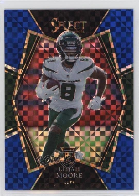 2021 Panini Select Premier Level Blue Prizm 21/149 Elijah Moore #156 0nr3