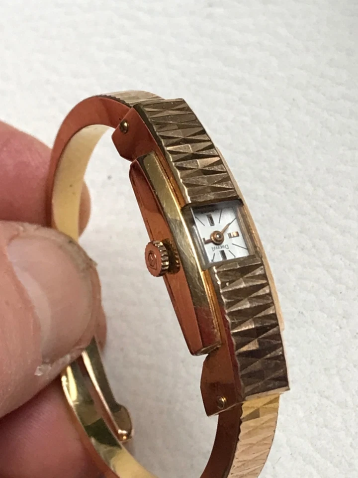 DREFFA Spangenuhr antik mechanisch Armbanduhr vergoldet ERG 20 micron incabloc - Bild 3 von 4