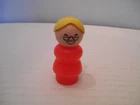 Vintage Fisher-Price Little People Figure Blonde Woman with Glasses
