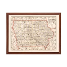 Old Map of Iowa 1882 - Vintage Iowa Art