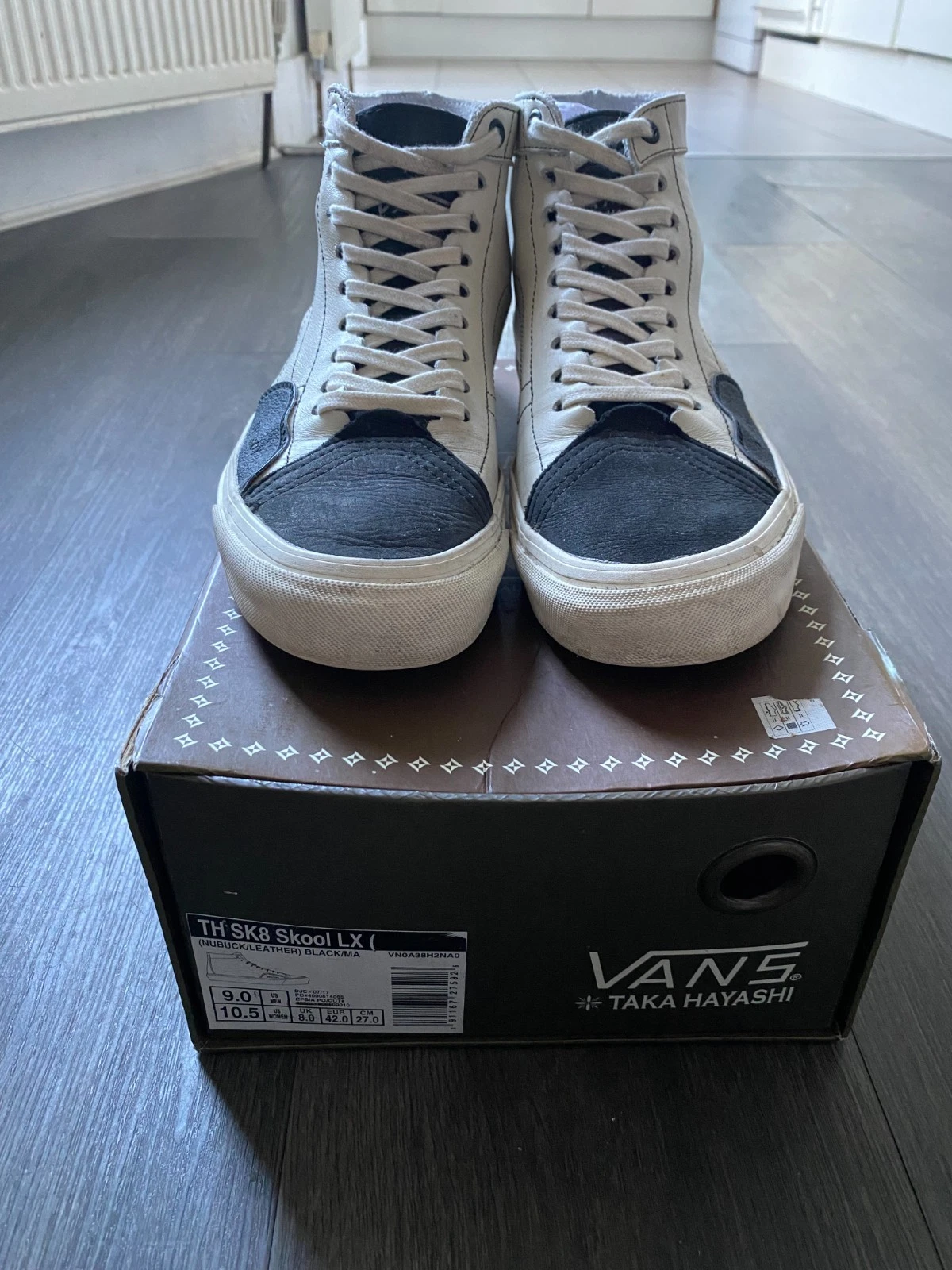 Vans Vault Taka Hayashi Sk8 Hi LX nero marshmallow uomo pelle hi top taglia 8