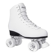 Roller Skates for Women, PU Leather High-top Quad Skates for Beginner, Indoor...