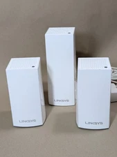 Linksys Velop Tri-Band Mesh WiFi System WHW03 White w/ Power Supplies Lot (3)