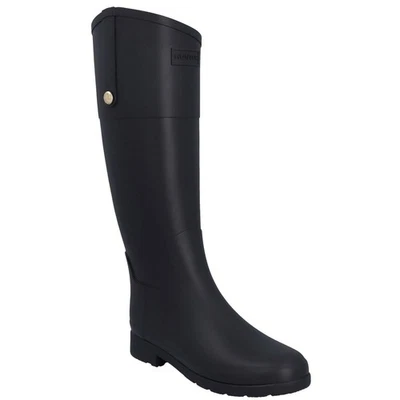 Hunter Refined Riding Gummi Damen Schwarze Farbe Gummistiefel