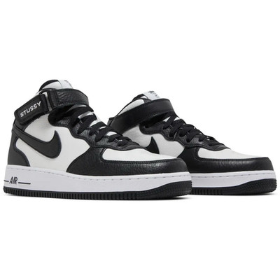 Nike Air Force 1 Mid x Stussy Black/White Leather Mid Top Sneakers New