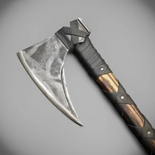 Hand Forged Carbon Steel Long Viking Axe