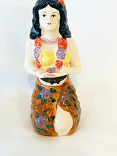 VTG Hula Girl Islander Hawaiian Match Stick Holder Handpainted Ceramic Figurine