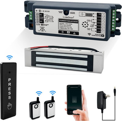 2.4GHz WiFi 400Lb Magnetic Door Lock Kit w/ Remote & App Control