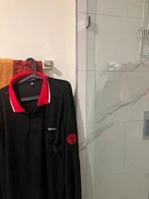 CWA Verizon pocket long sleeve  black polo golf   Shirt men's adult 2xl XXL