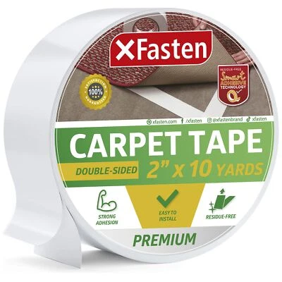 STEPHANIE IMPORTS XFasten Double Sided Carpet Tape for Area Rugs and Carpets, Removable and Har...