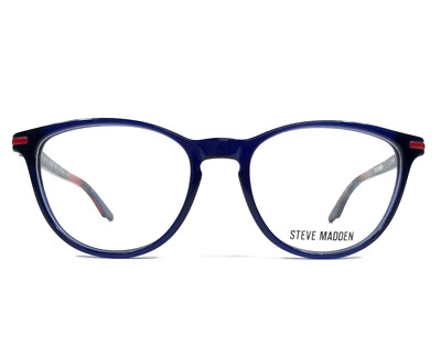 Steve Madden Brille Rahmen THREADDED NAVY Blau Rot Rund Full Rim 50-17-135