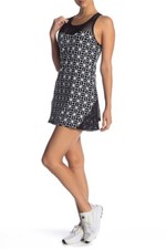 Trina Turk Once in a Title Printed Tennis Sports Dress w/Shorts Blk/White XS NWT