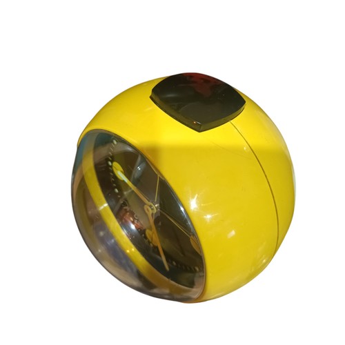 Vintage Space Age Wecker Tulpenfuß von Blessing Gelb Schwarz West Germany Funkt - Bild 6 von 9
