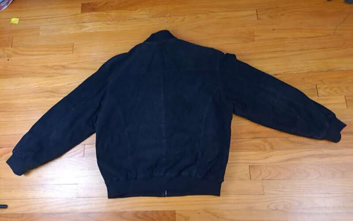 Vintage Suede Black Zip-Up Leather Jacket Large Boston Harbour - Picture 10 of 11