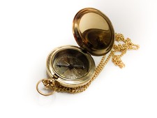 KOMPASS im Taschenuhr - Design mit Deckel Messing maritim Schiff NEU Schiffahrt 