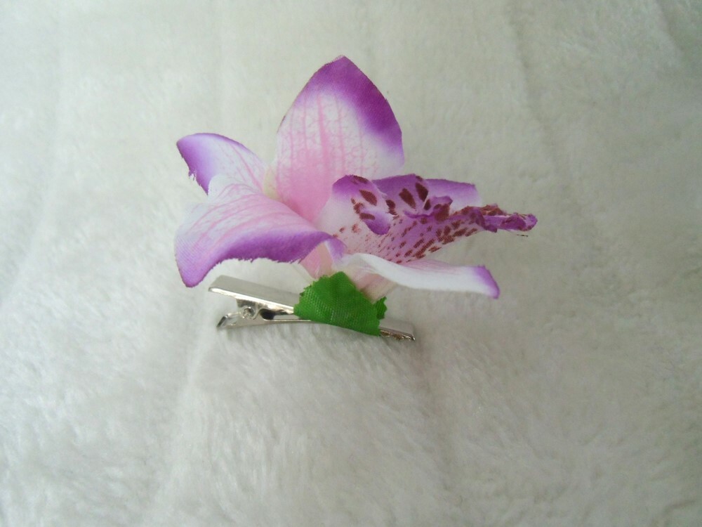 Orchidea Fiore Capelli Clip Slide Impugnatura Matrimonio - Foto 8