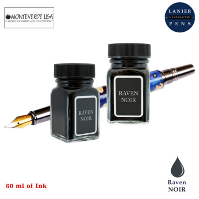 Monteverde 60ml Noir Ink Bottle (30ml Raven Noir G309VN Ink Bottle- Pack of 2)