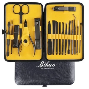 Manicure Set 18Pcs Unisex Professional Nail Clippers Pedicure Care Grooming Kit