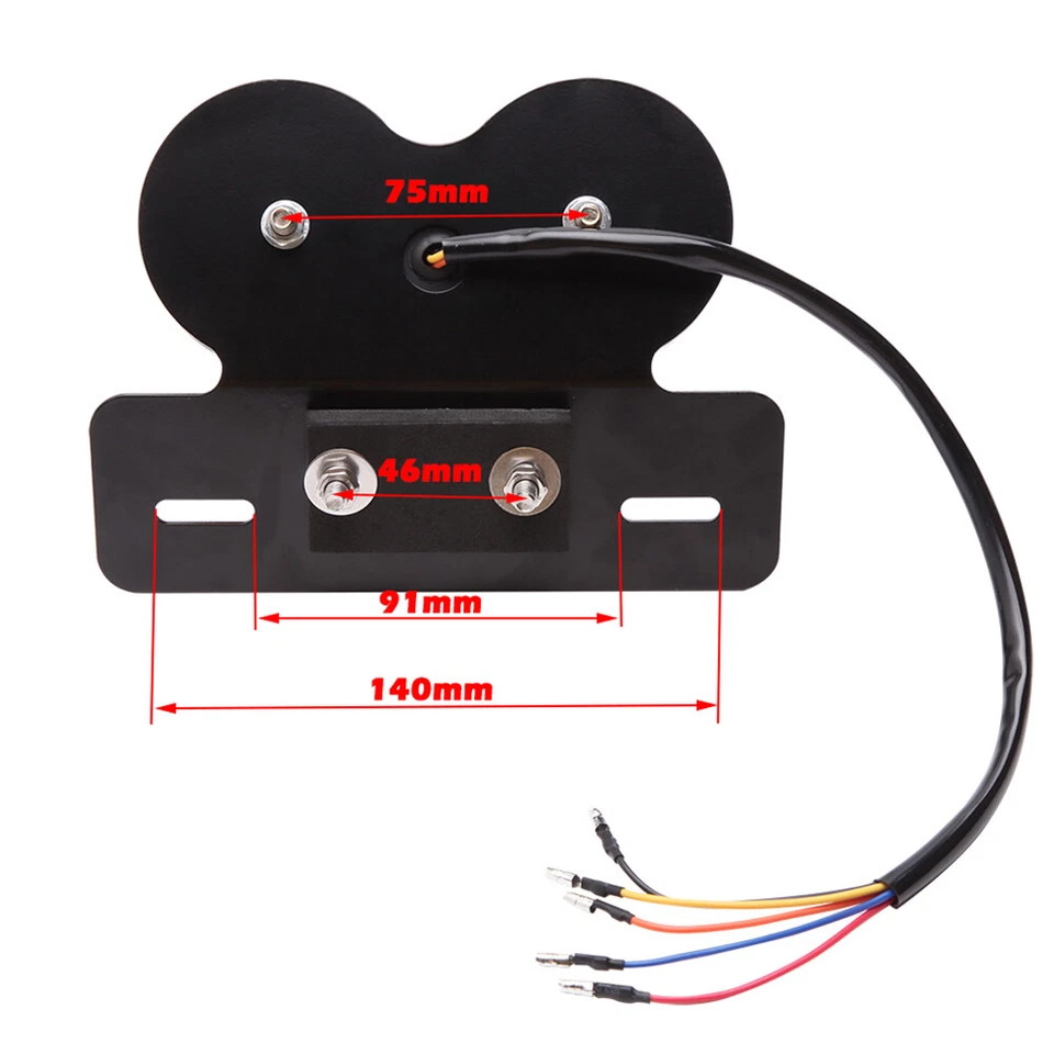 Motorcycle Twin Dual Tail Turn Signal Brake License Plate Integrated LED Lights - Изображение 4 из 4