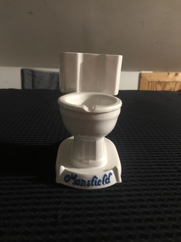 Vintage Mansfield Salesman Sample Porcelain Toilet Counter Display. Missing Top