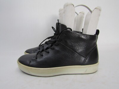 Ecco Womens Size 5 Black Leather Laces Fashion Ankle Boots Booties