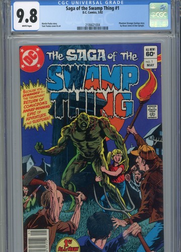 SAGA OF THE SWAMP THING #1 MT 9.8 CGC RARE NEWSTAND EDITION WHITE PAGES YEATES
