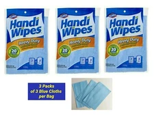 HEAVY DUTY HANDY CLOTHS ABSORBENT MULTIPURPOSE CLEANING TOWELS 3 PKS/9 Blue 