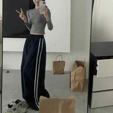Women Cargo Pants Vintage Streetwear Baggy Wide Leg Sweatpants Casual Pants