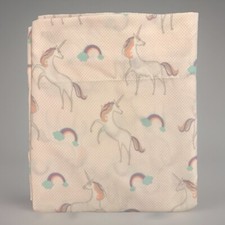 Tiny Dreamers Unicorn Rainbow Full Bed Sheet Set Girls Bedroom Multicolor Pastel